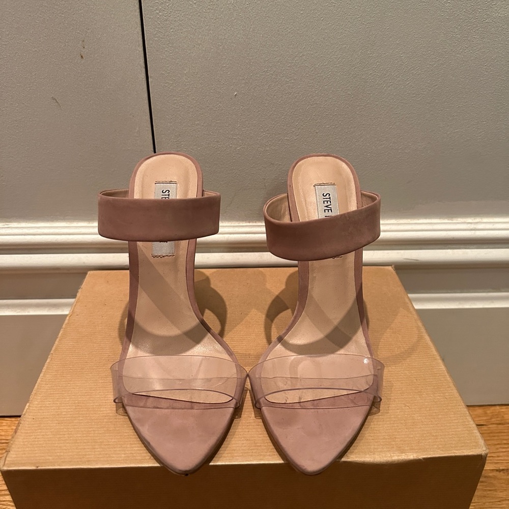 Steve Madden Nude and Clear Pumps